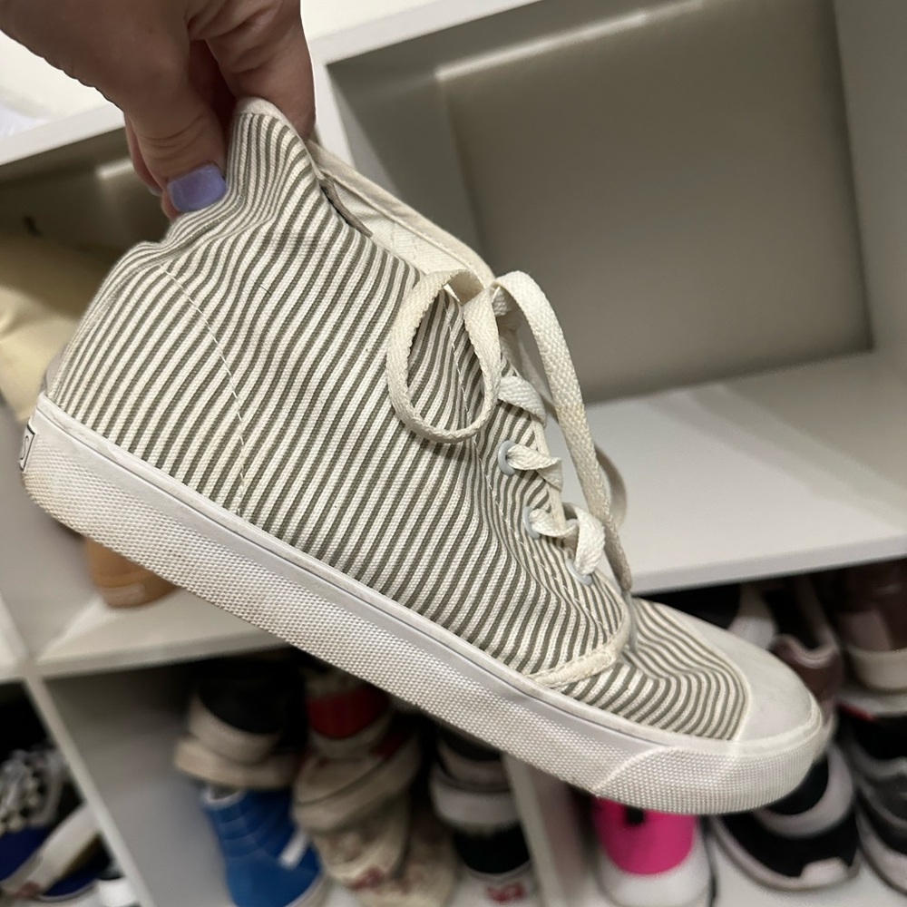 Striped Cream Sneakers